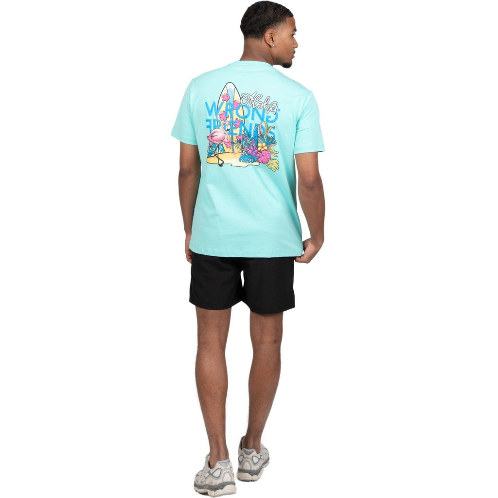 WRONG FRIENDS ALOHA T-SHIRT T-SHIRTS LIGHT TURQUOISE