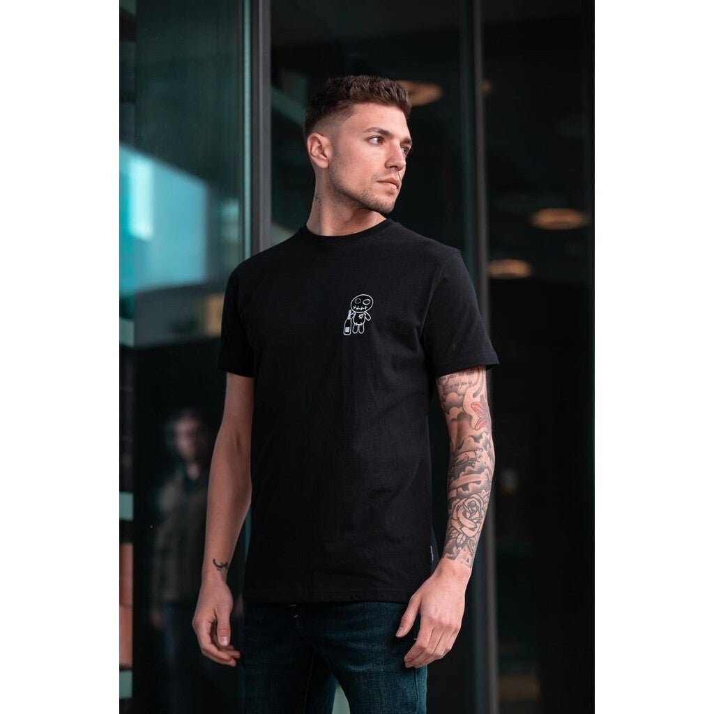 CHAMPAGNE SHOWERS T - SHIRT - BLACK - WRONG FRIENDS