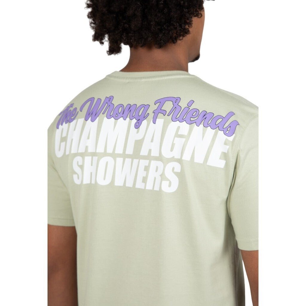 CHAMPAGNE SHOWERS T - SHIRT - LIGHT GREEN - WRONG FRIENDS