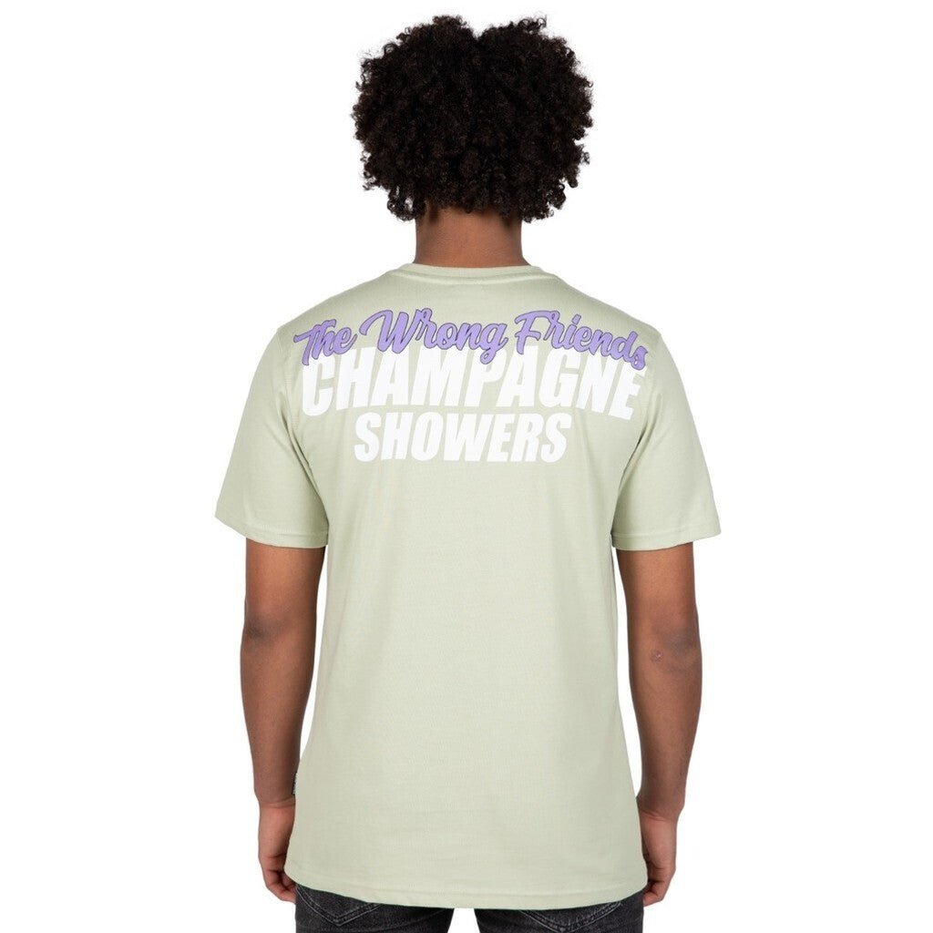 CHAMPAGNE SHOWERS T - SHIRT - LIGHT GREEN - WRONG FRIENDS