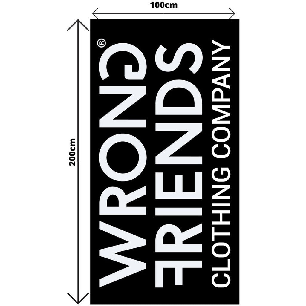 CLASSIC BEACH TOWEL - BLACK/WHITE - WRONG FRIENDS