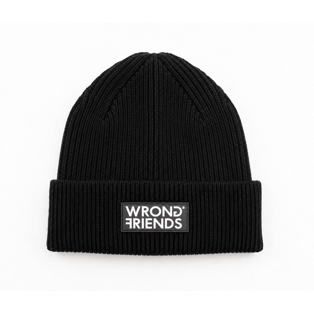 WRONG FRIENDS CLASSIC LOGO BEANIE CAPS BLACK