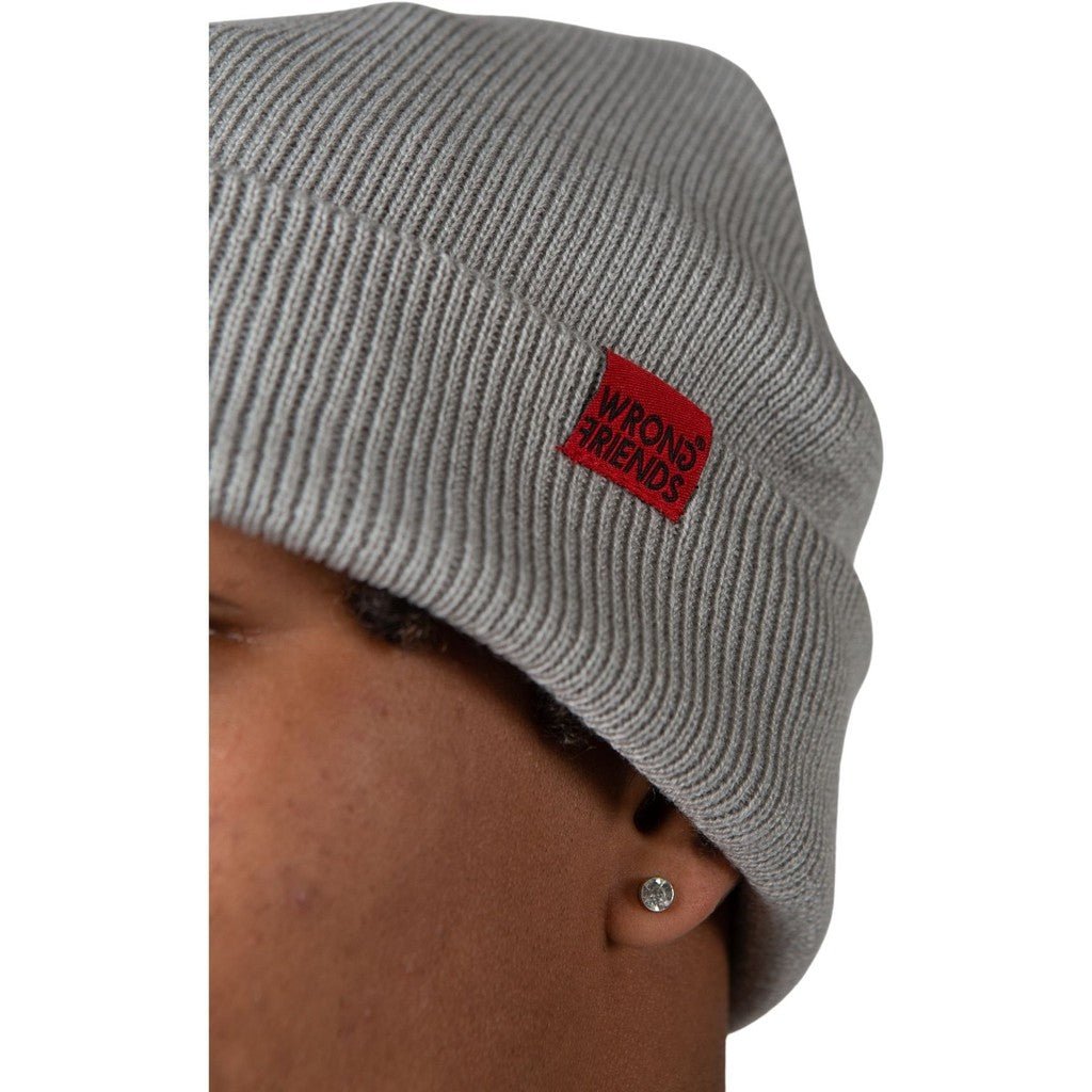 CLASSIC LOGO BEANIE - GREY - WRONG FRIENDS