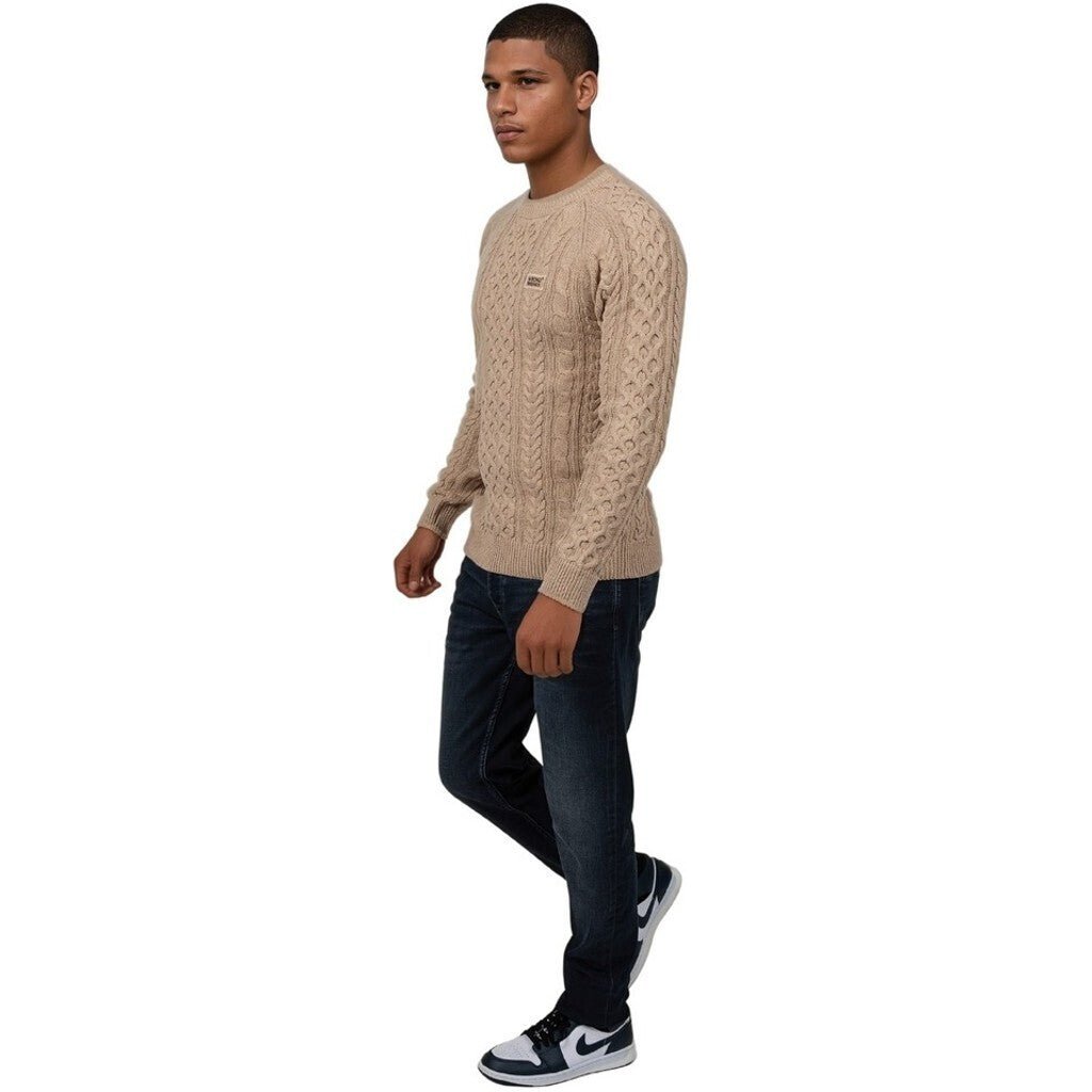CORBY CABLE KNIT SWEATER - BEIGE - WRONG FRIENDS
