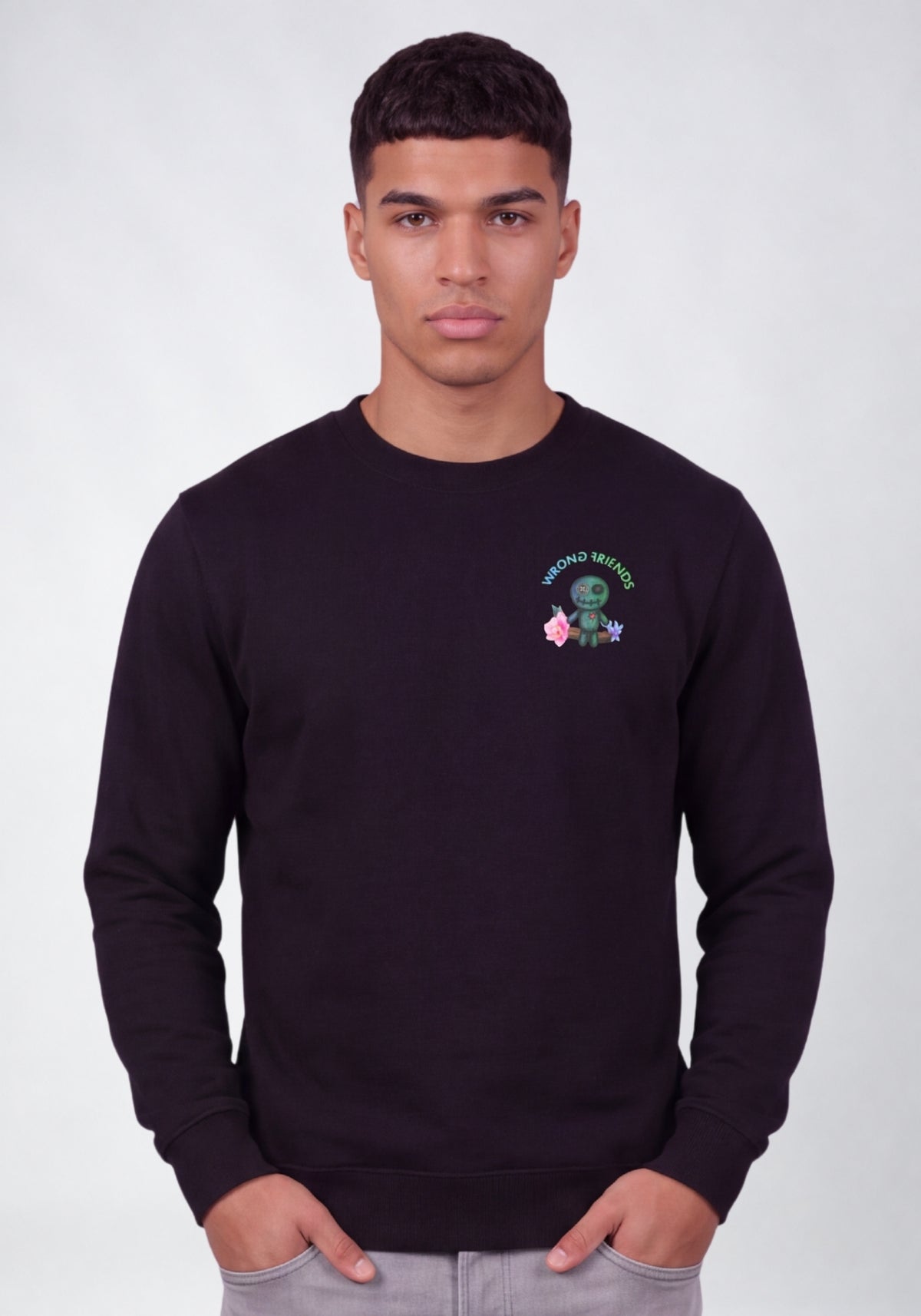 WRONG FRIENDS DENVER SWEATER SWEATERS BLACK