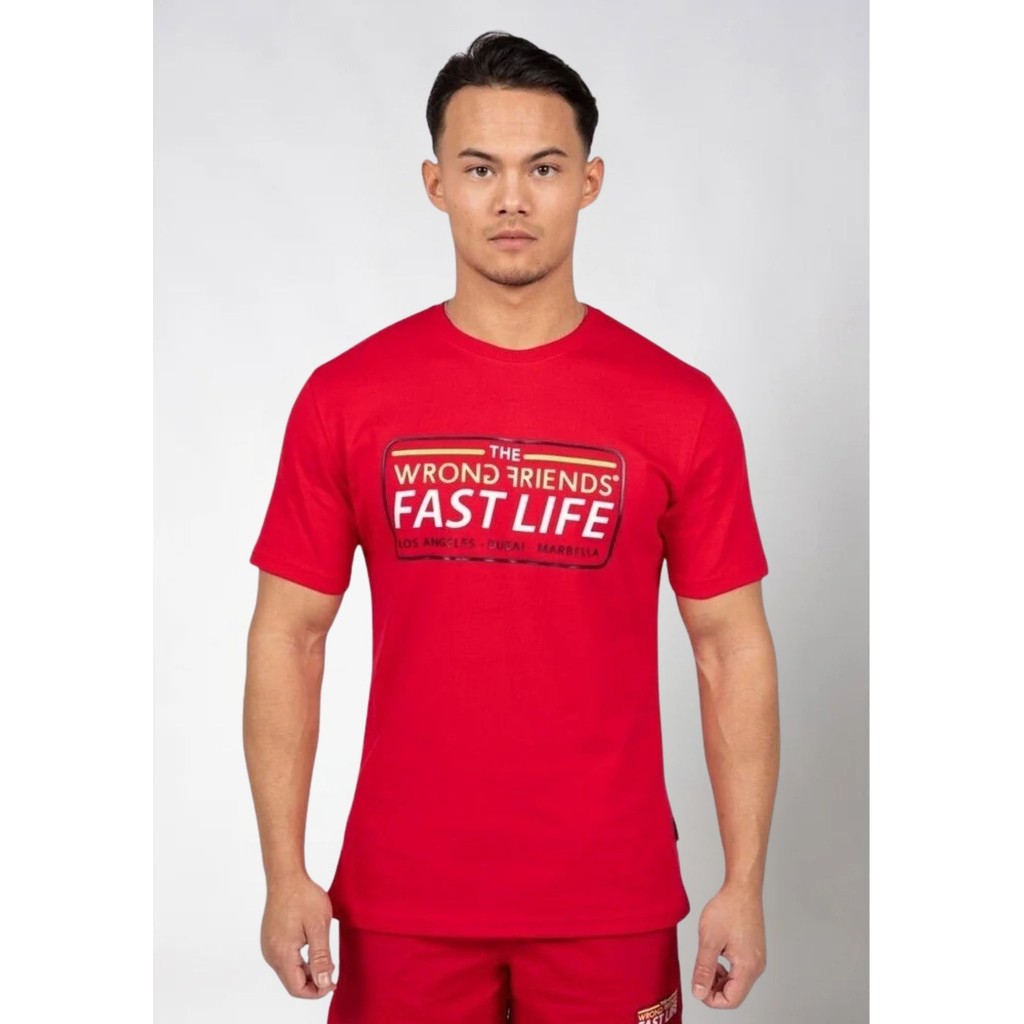 WRONG FRIENDS FAST LIFE T-SHIRT T-SHIRTS RED