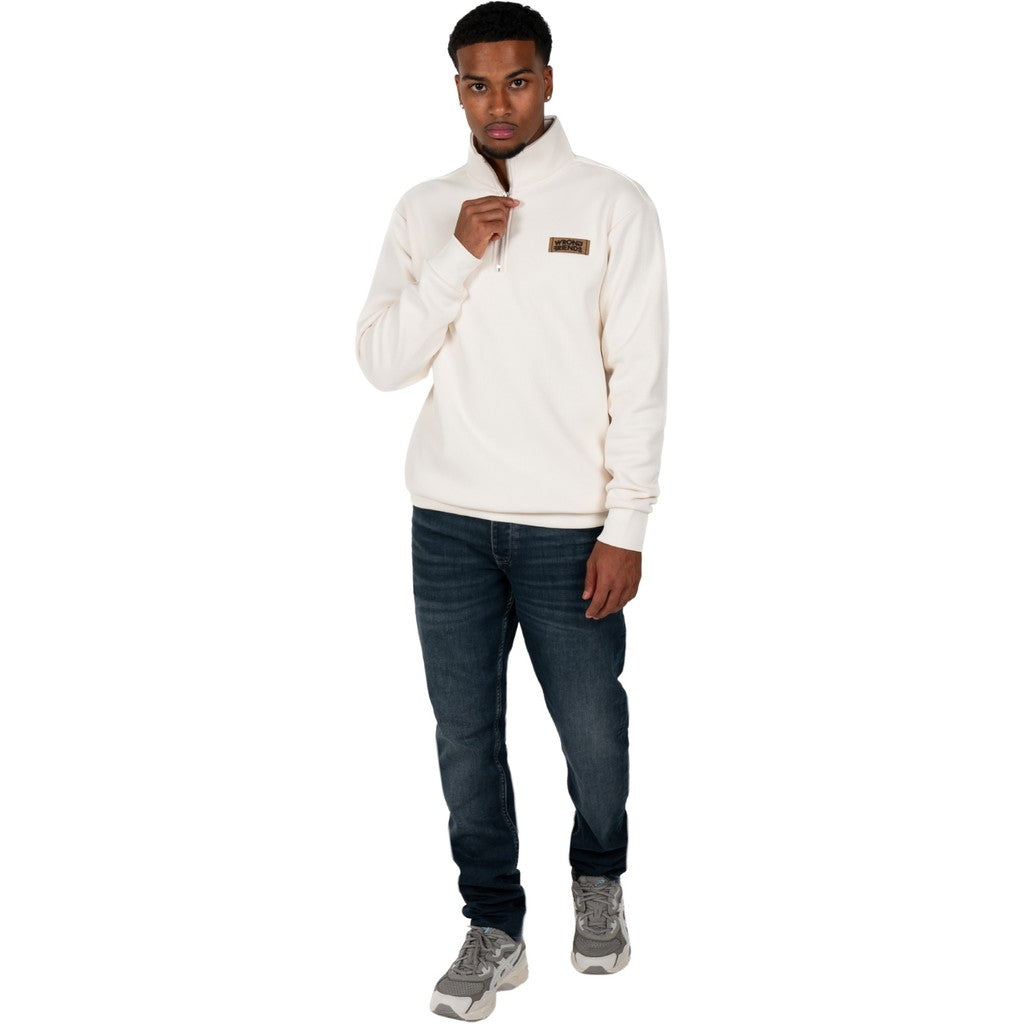WRONG FRIENDS GILROY HALF ZIP SWEATER SWEATERS BEIGE