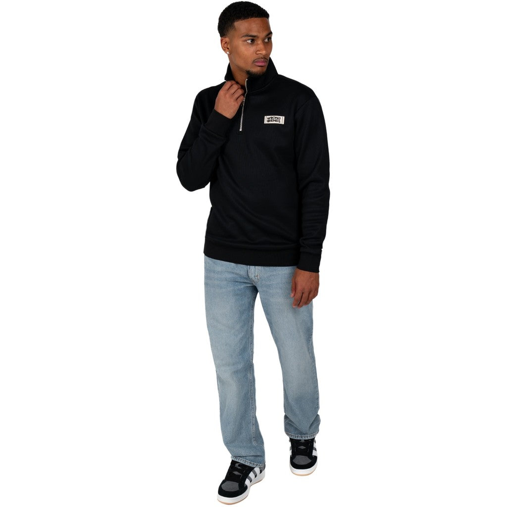 WRONG FRIENDS GILROY HALF ZIP SWEATER SWEATERS BLACK