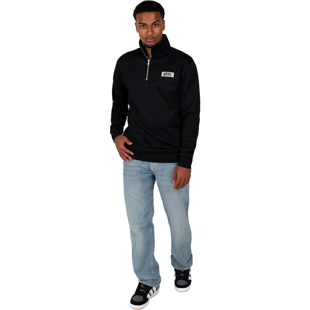 WRONG FRIENDS GILROY HALF ZIP SWEATER SWEATERS BLACK