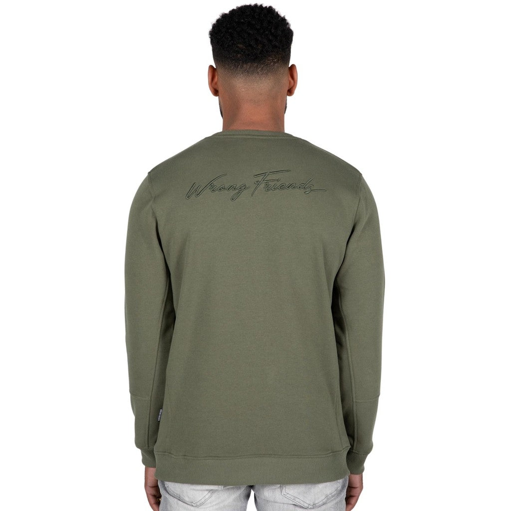 WRONG FRIENDS GRANADA CREWNECK SWEATSHIRT SWEATERS DARK GREEN