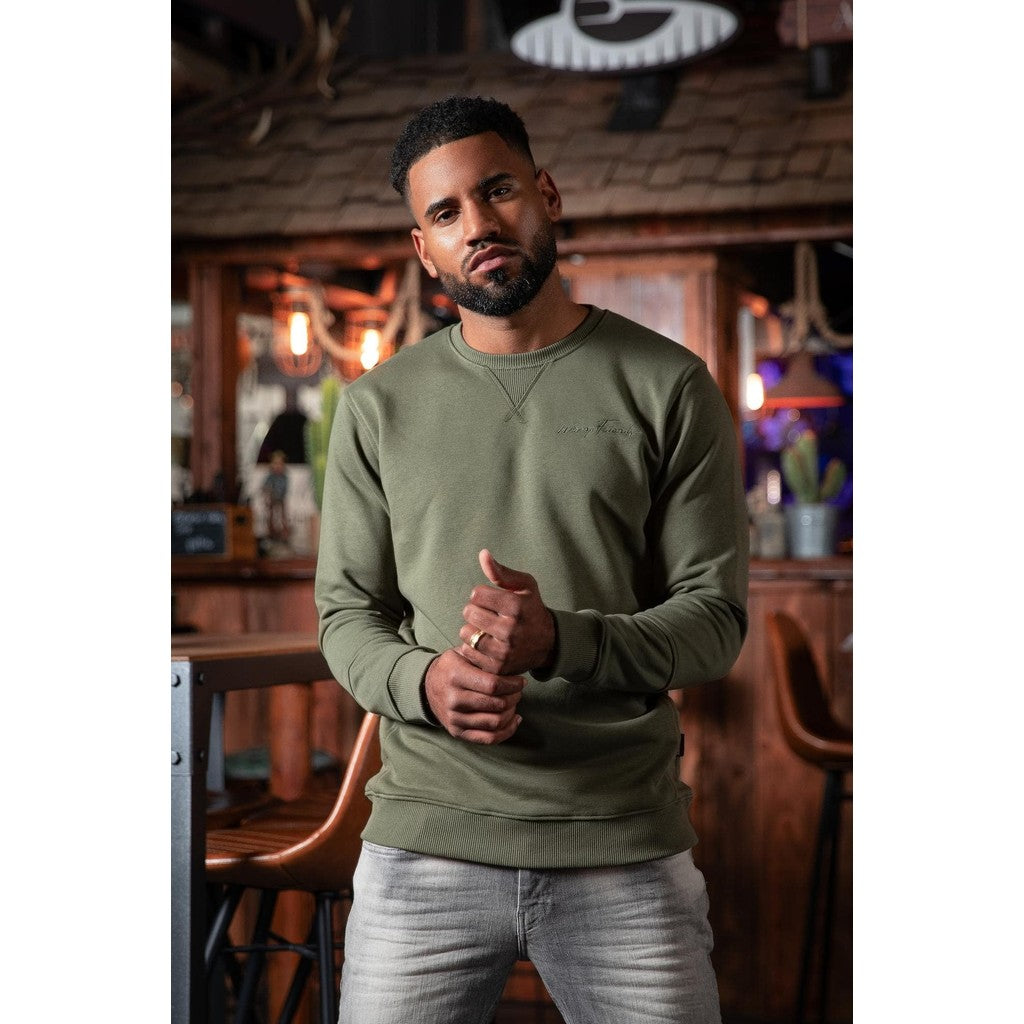 WRONG FRIENDS GRANADA CREWNECK SWEATSHIRT SWEATERS DARK GREEN