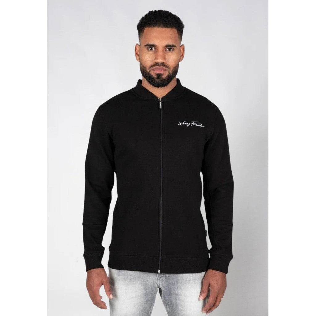 WRONG FRIENDS GRANADA FULL ZIP SWEATSHIRT - BLACK SWEATERS BLACK