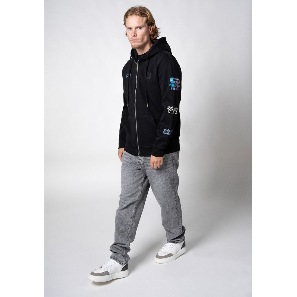 WRONG FRIENDS GUNNAR ZIPPED HOODIE HOODIES BLACK
