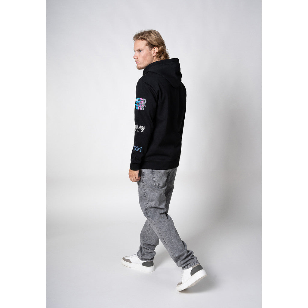 WRONG FRIENDS GUNNAR ZIPPED HOODIE HOODIES BLACK