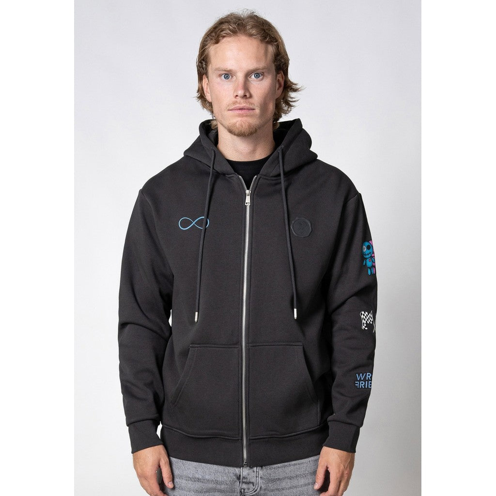 WRONG FRIENDS GUNNAR ZIPPED HOODIE HOODIES STONE GREY