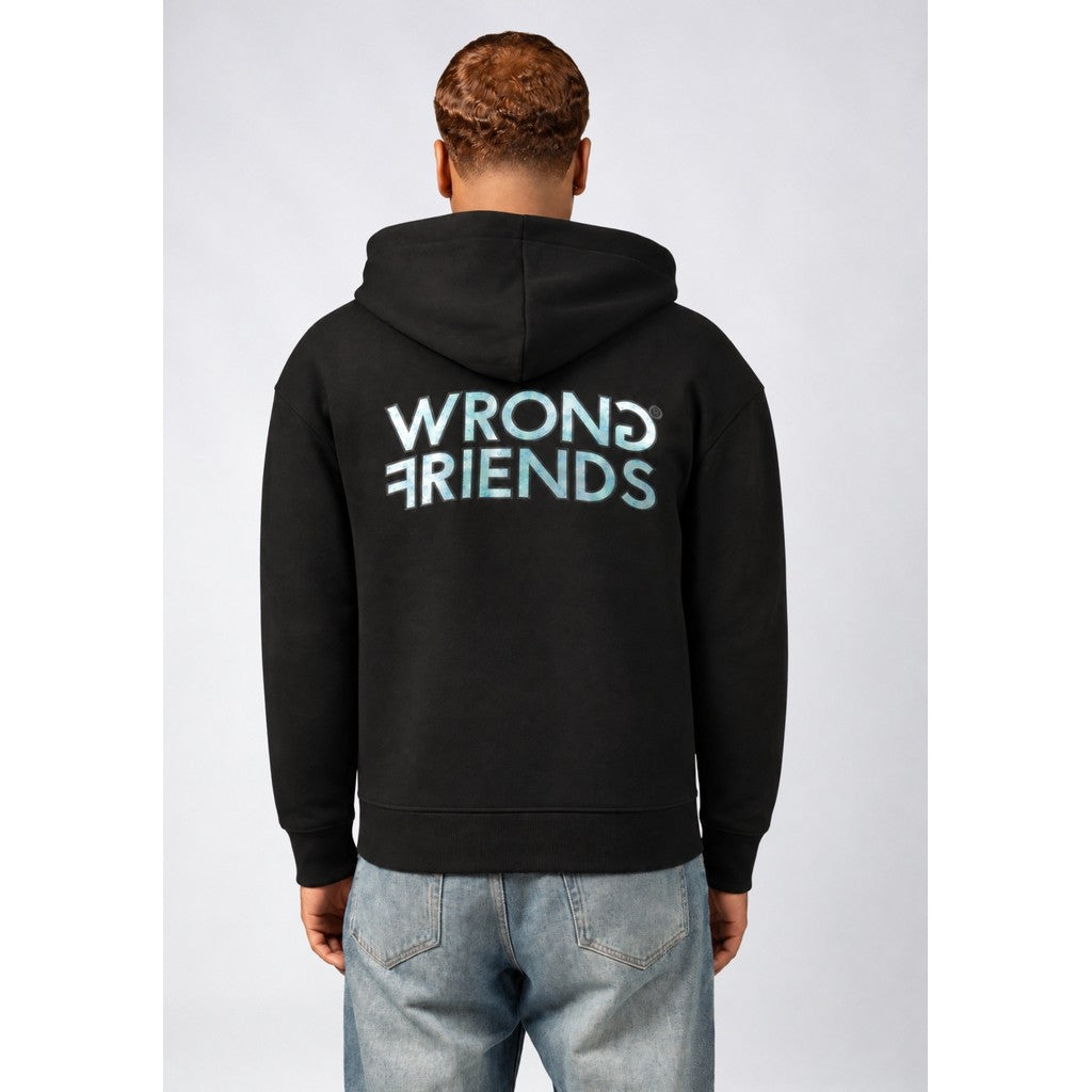 WRONG FRIENDS HUDSON ZIPPED HOODIE HOODIES BLACK