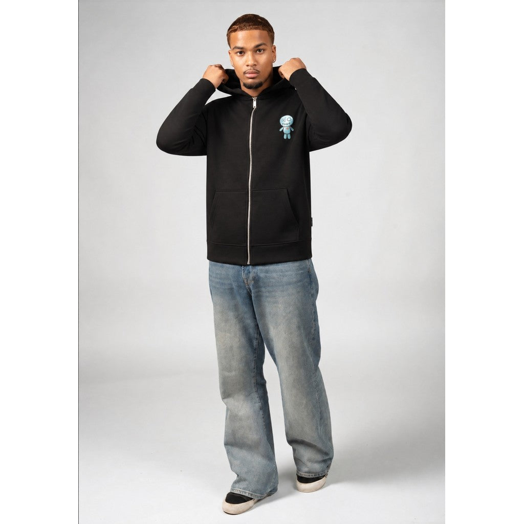 WRONG FRIENDS HUDSON ZIPPED HOODIE HOODIES BLACK