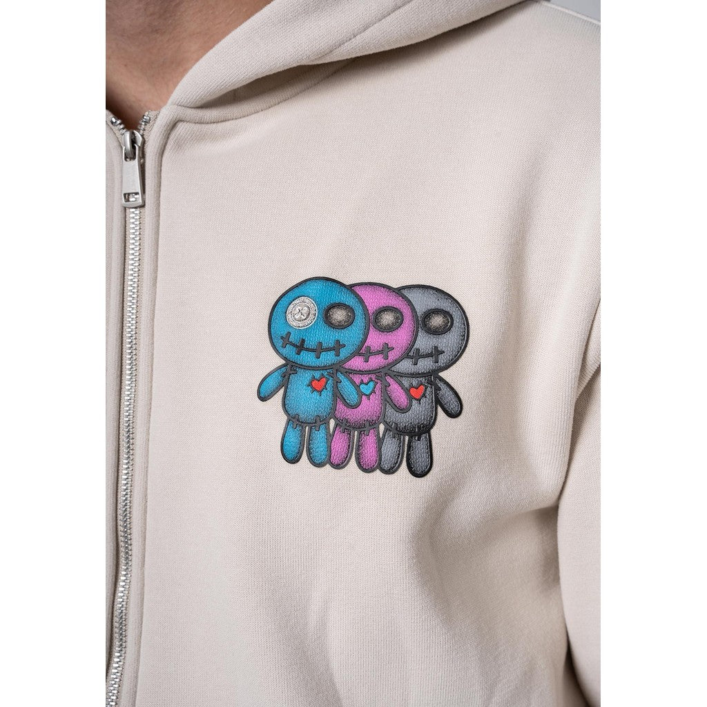WRONG FRIENDS JUBA ZIPPED HOODIE HOODIES LIGHT GREY