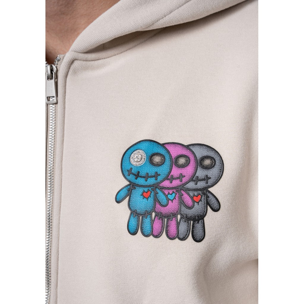 WRONG FRIENDS JUBA ZIPPED HOODIE HOODIES LIGHT GREY