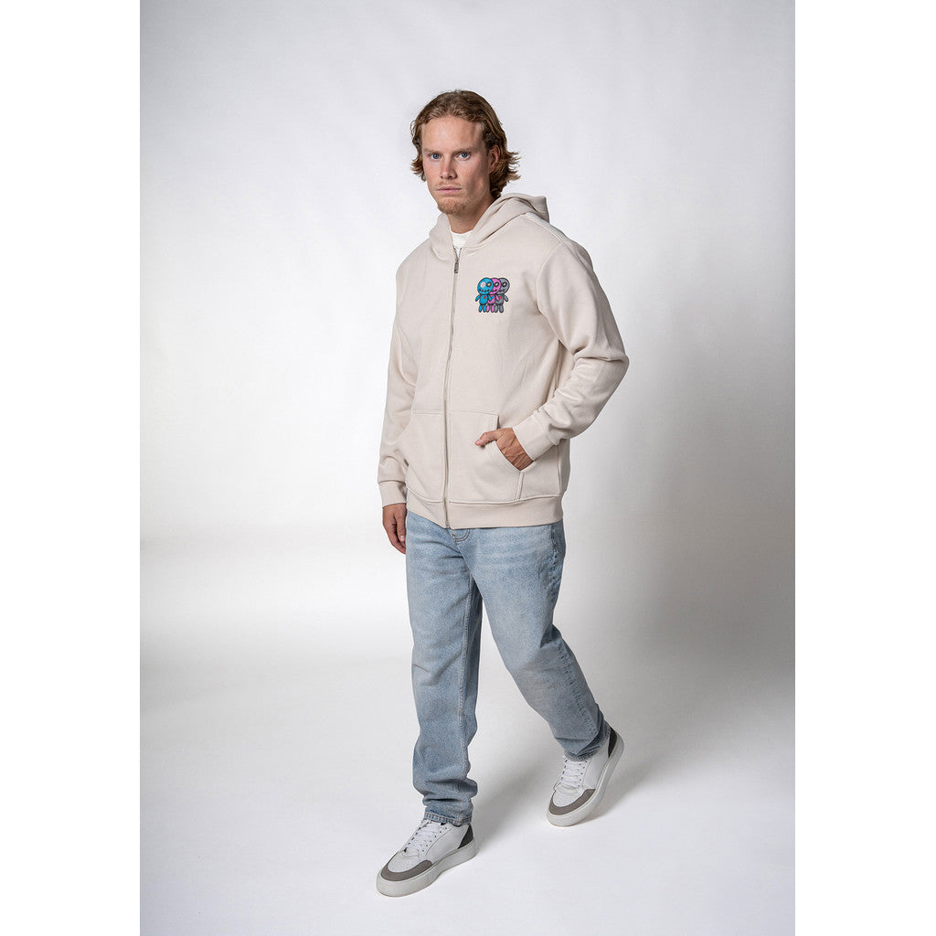 WRONG FRIENDS JUBA ZIPPED HOODIE HOODIES LIGHT GREY