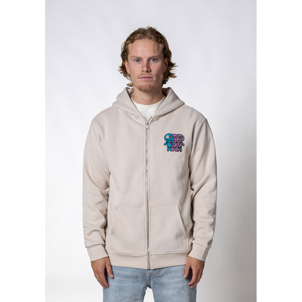 WRONG FRIENDS JUBA ZIPPED HOODIE HOODIES LIGHT GREY