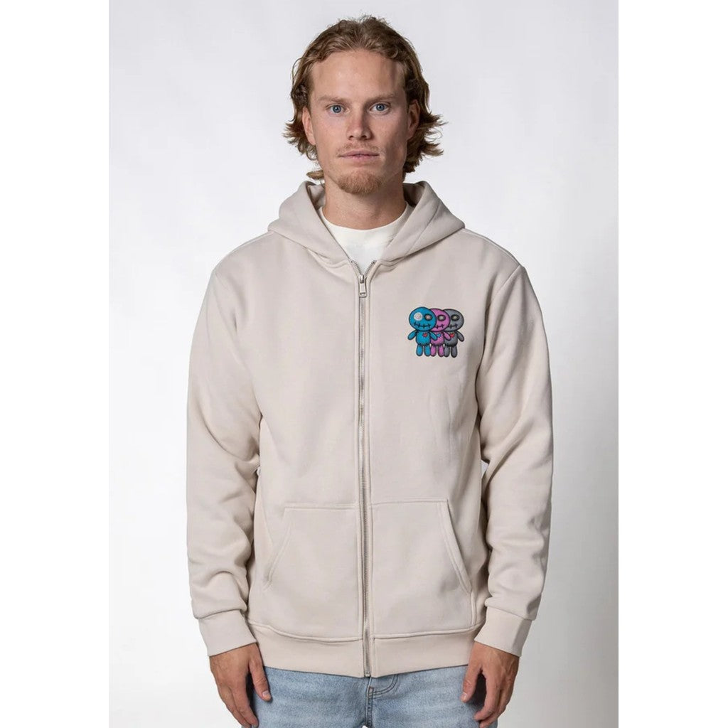 WRONG FRIENDS JUBA ZIPPED HOODIE HOODIES LIGHT GREY