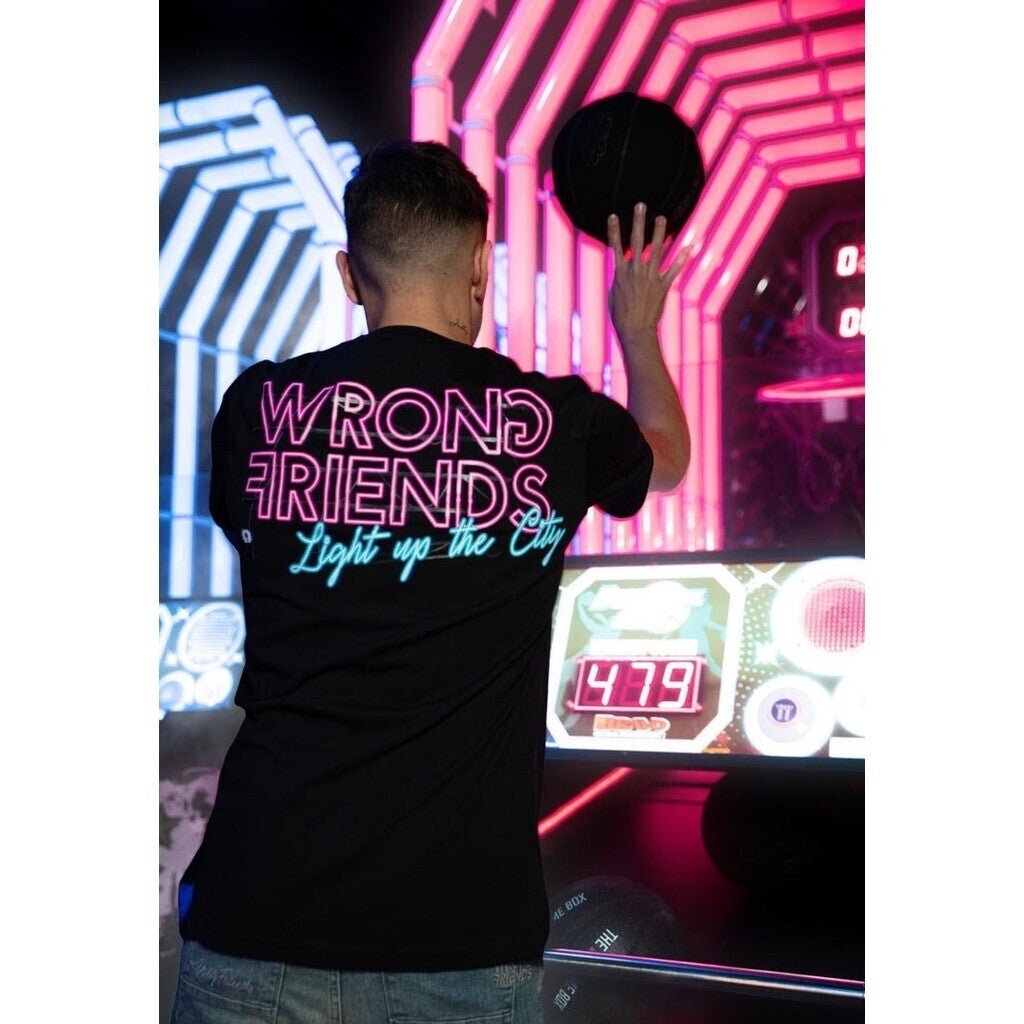 LIGHT UP THE CITY T - SHIRT - BLACK - WRONG FRIENDS