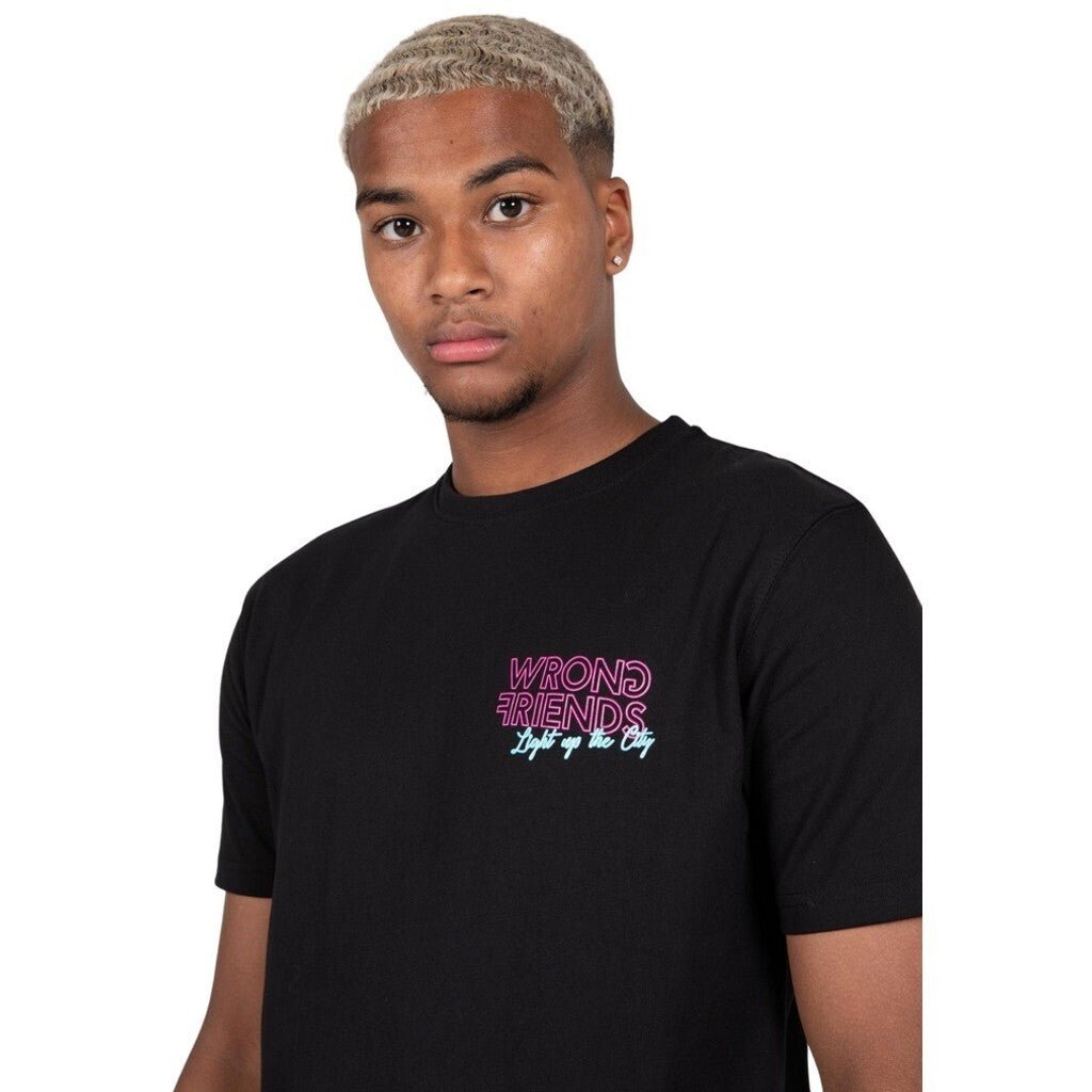 LIGHT UP THE CITY T - SHIRT - BLACK - WRONG FRIENDS