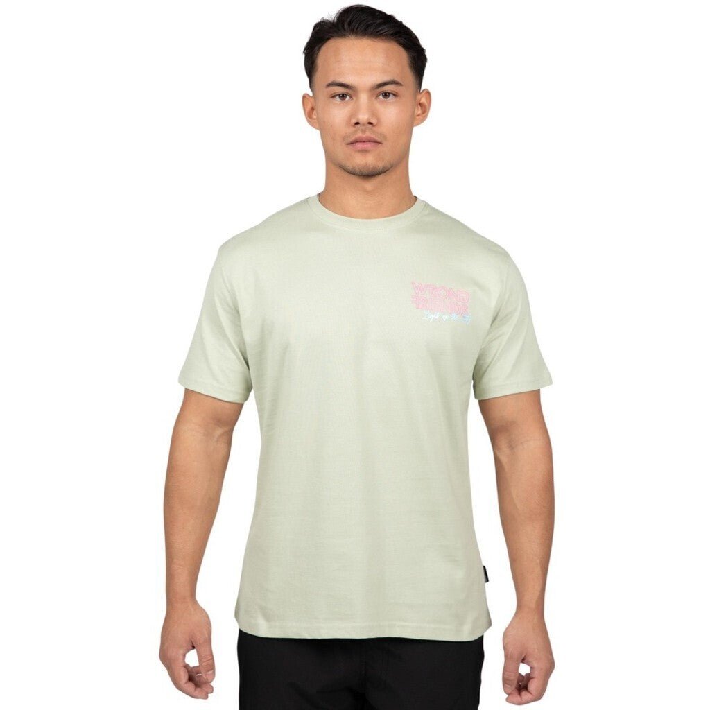 LIGHT UP THE CITY T - SHIRT - LIGHT GREEN - WRONG FRIENDS