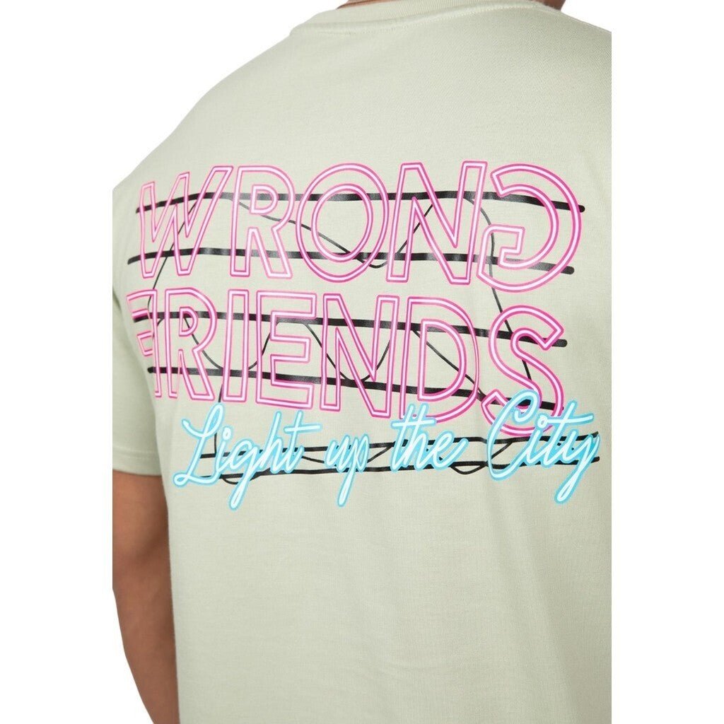 LIGHT UP THE CITY T - SHIRT - LIGHT GREEN - WRONG FRIENDS