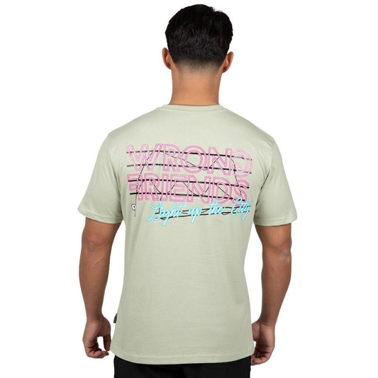 LIGHT UP THE CITY T - SHIRT - LIGHT GREEN - WRONG FRIENDS