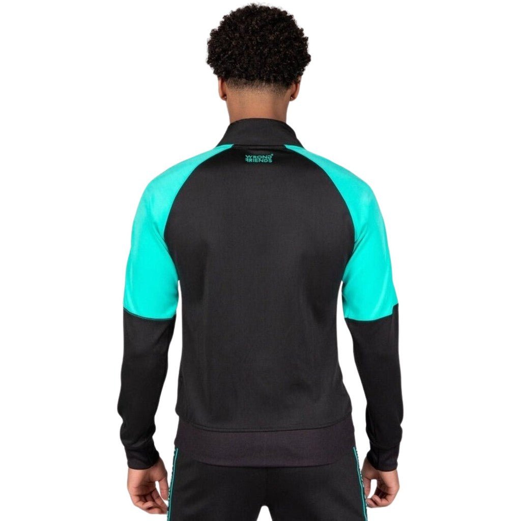 LYON TRACK JACKET - BLACK/TURQUOISE - WRONG FRIENDS