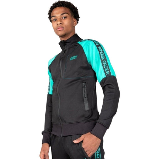 LYON TRACK JACKET - BLACK/TURQUOISE - WRONG FRIENDS
