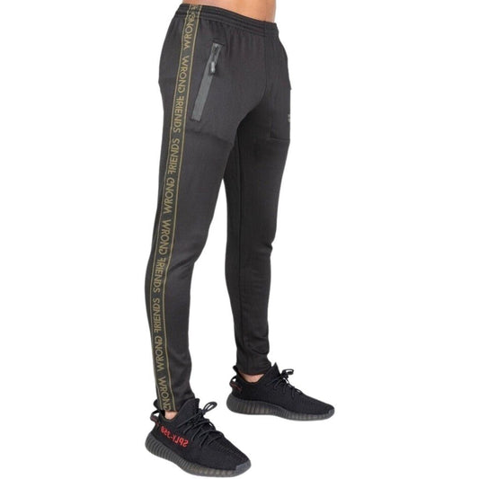 LYON TRACK PANTS - BLACK/GREEN - WRONG FRIENDS