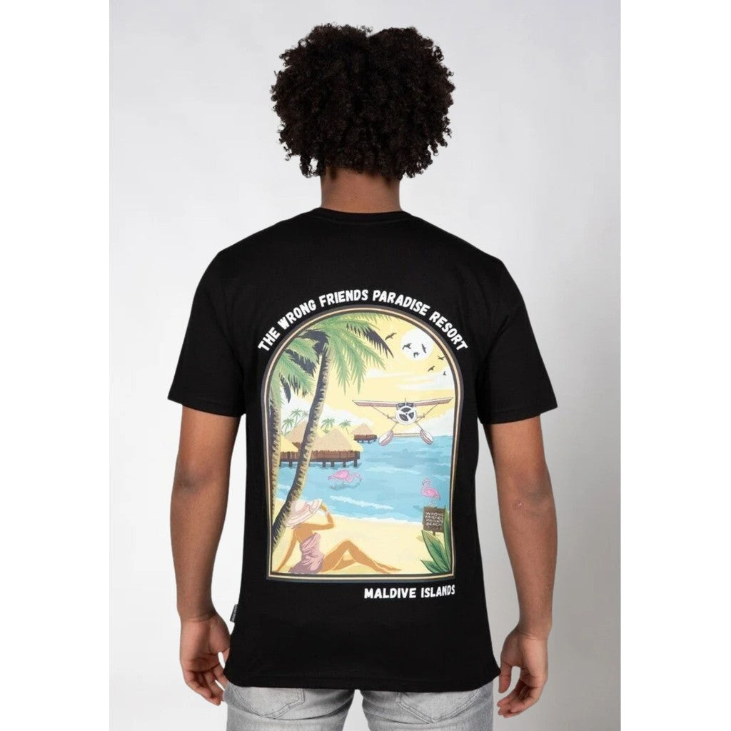 WRONG FRIENDS MALDIVES T-SHIRT T-SHIRTS BLACK