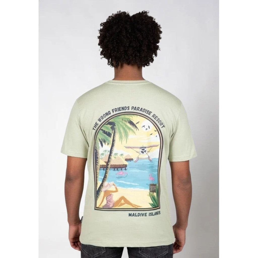WRONG FRIENDS MALDIVES T-SHIRT T-SHIRTS LIGHT GREEN