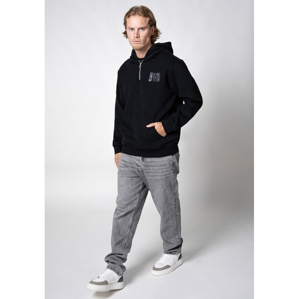 WRONG FRIENDS NELSON HALF ZIP HOODIE HOODIES BLACK