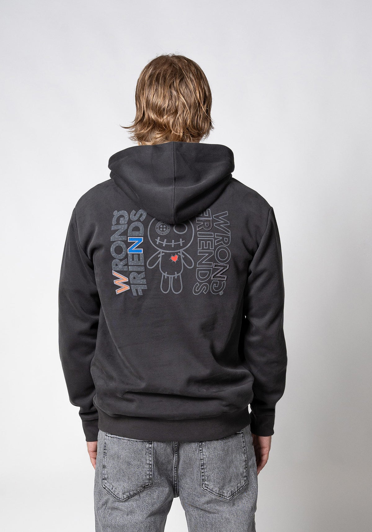 WRONG FRIENDS NELSON HALF ZIP HOODIE HOODIES STONE GREY