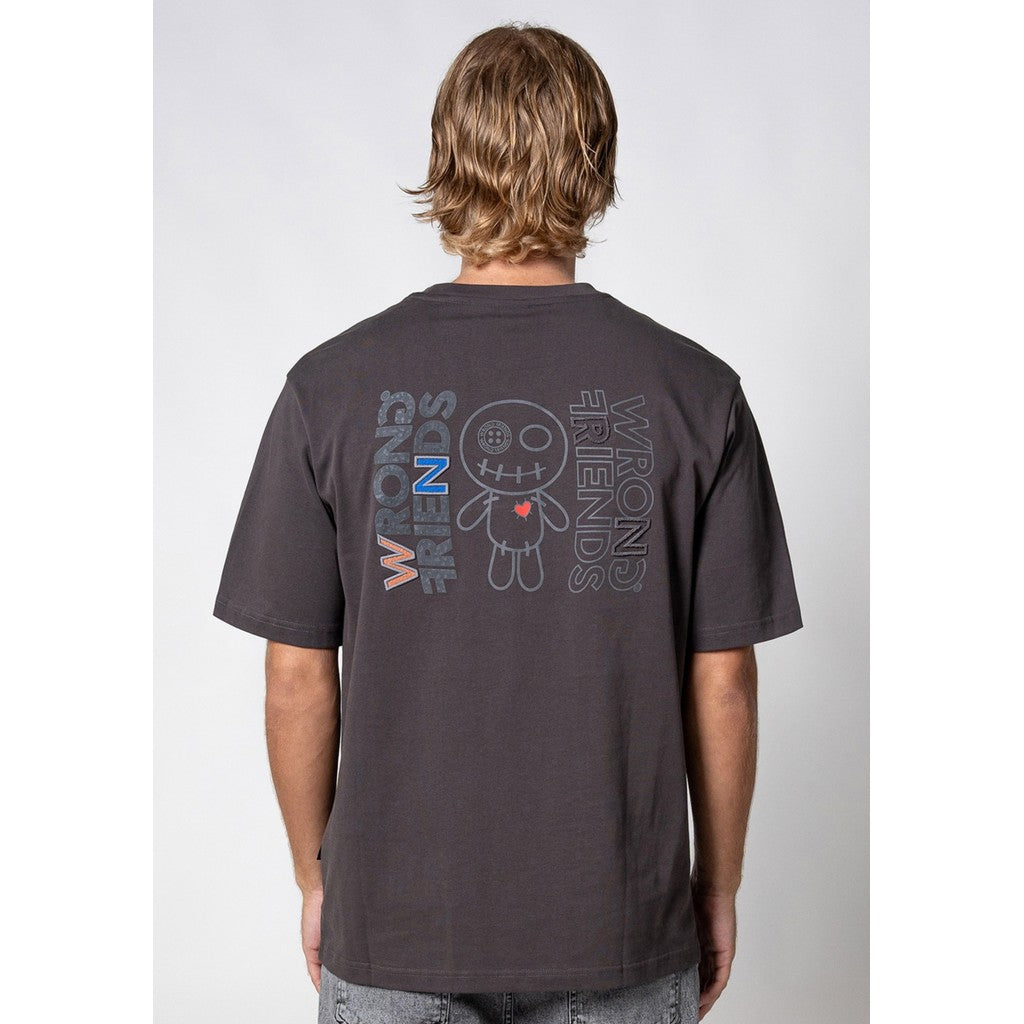WRONG FRIENDS NELSON T-SHIRT T-SHIRTS STONE GREY