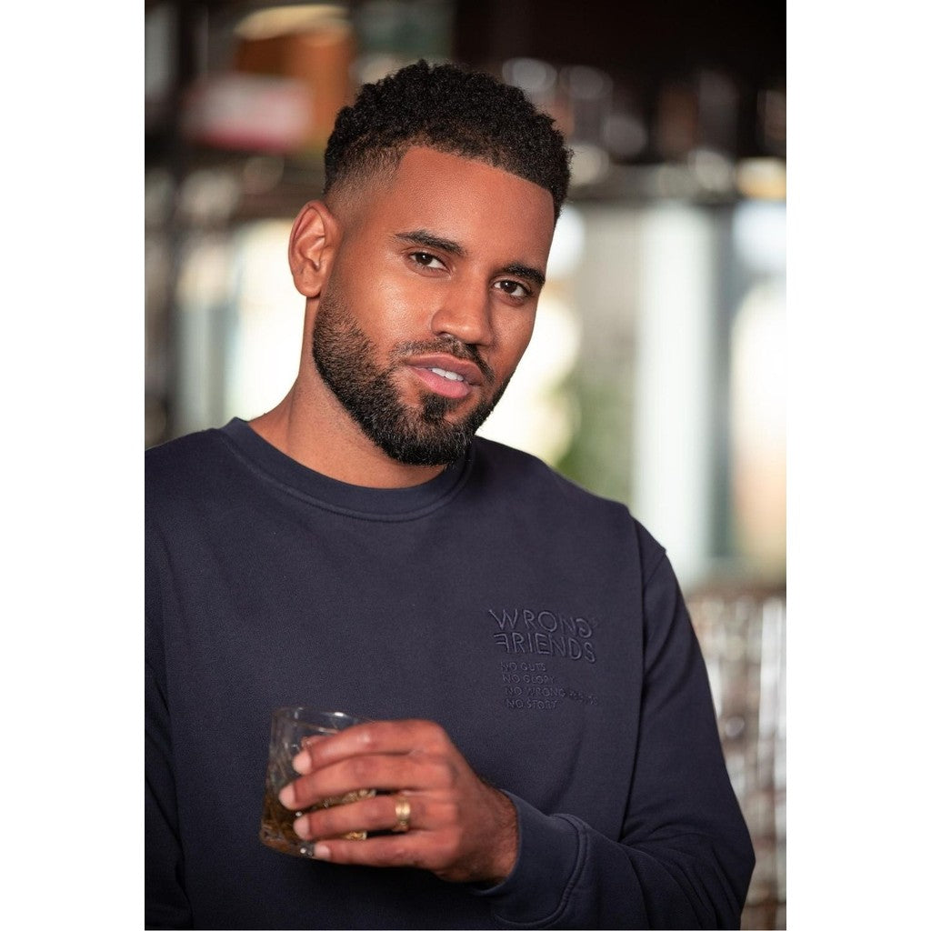 WRONG FRIENDS NO GUTS NO GLORY SWEATER SWEATERS NAVY