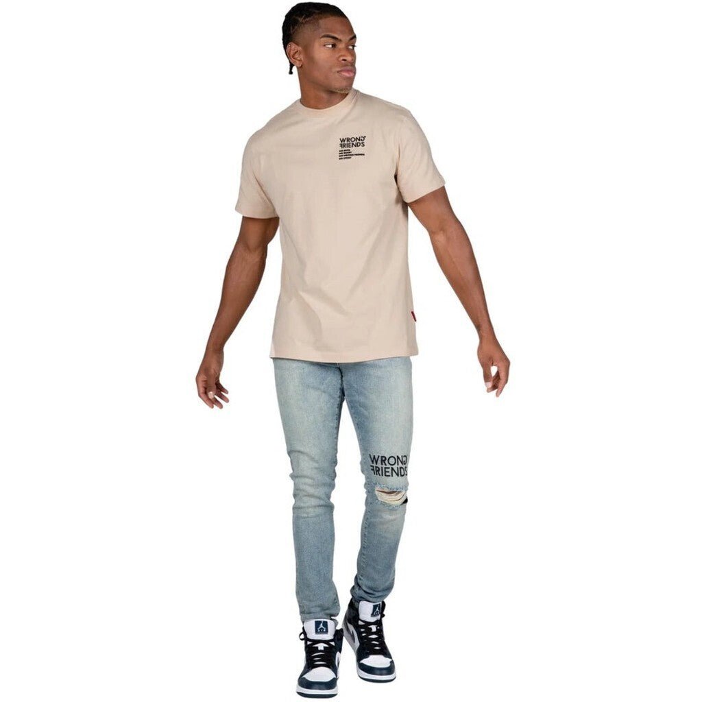 NO GUTS NO GLORY T - SHIRT - BEIGE - WRONG FRIENDS