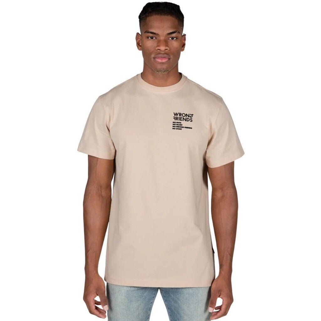 NO GUTS NO GLORY T - SHIRT - BEIGE - WRONG FRIENDS