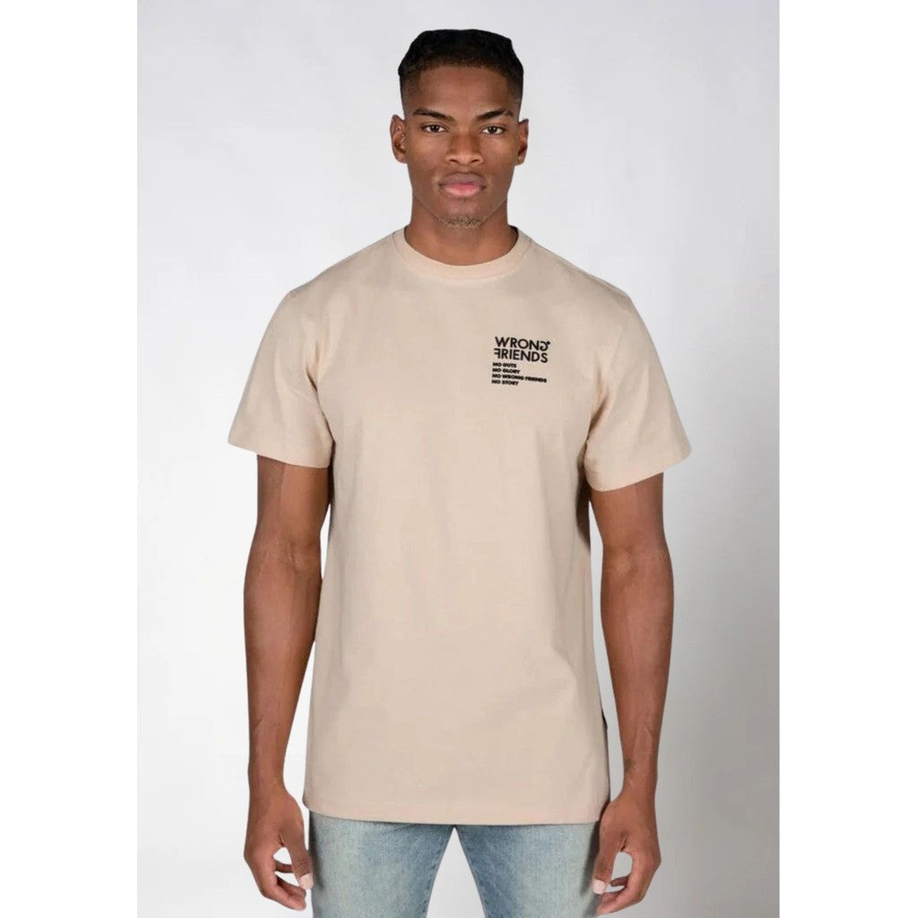 WRONG FRIENDS NO GUTS NO GLORY T-SHIRT T-SHIRTS BEIGE