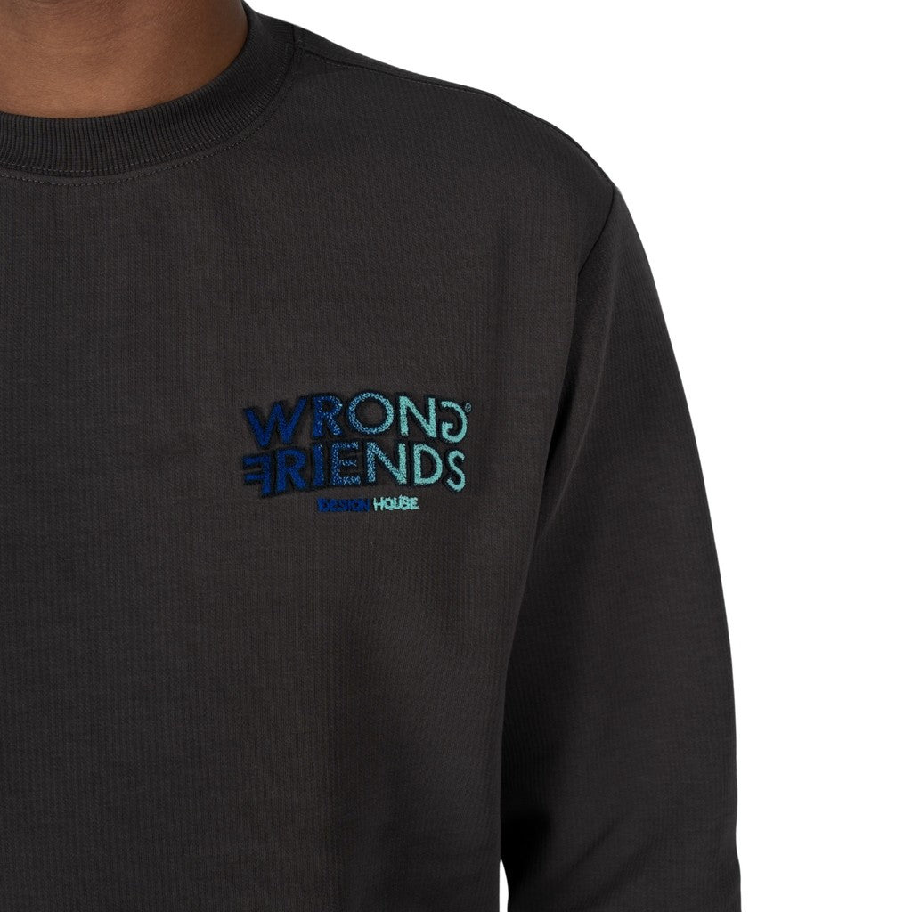 WRONG FRIENDS SIMI VALLEY SWEATER SWEATERS GREY/BLUE