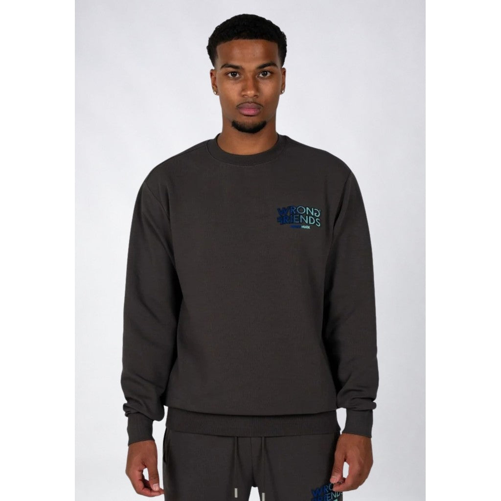 WRONG FRIENDS SIMI VALLEY SWEATER SWEATERS GREY/BLUE