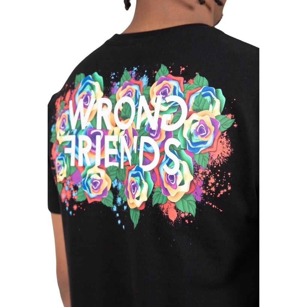 WRONG FRIENDS TAMBA ROSES T-SHIRT T-SHIRTS BLACK