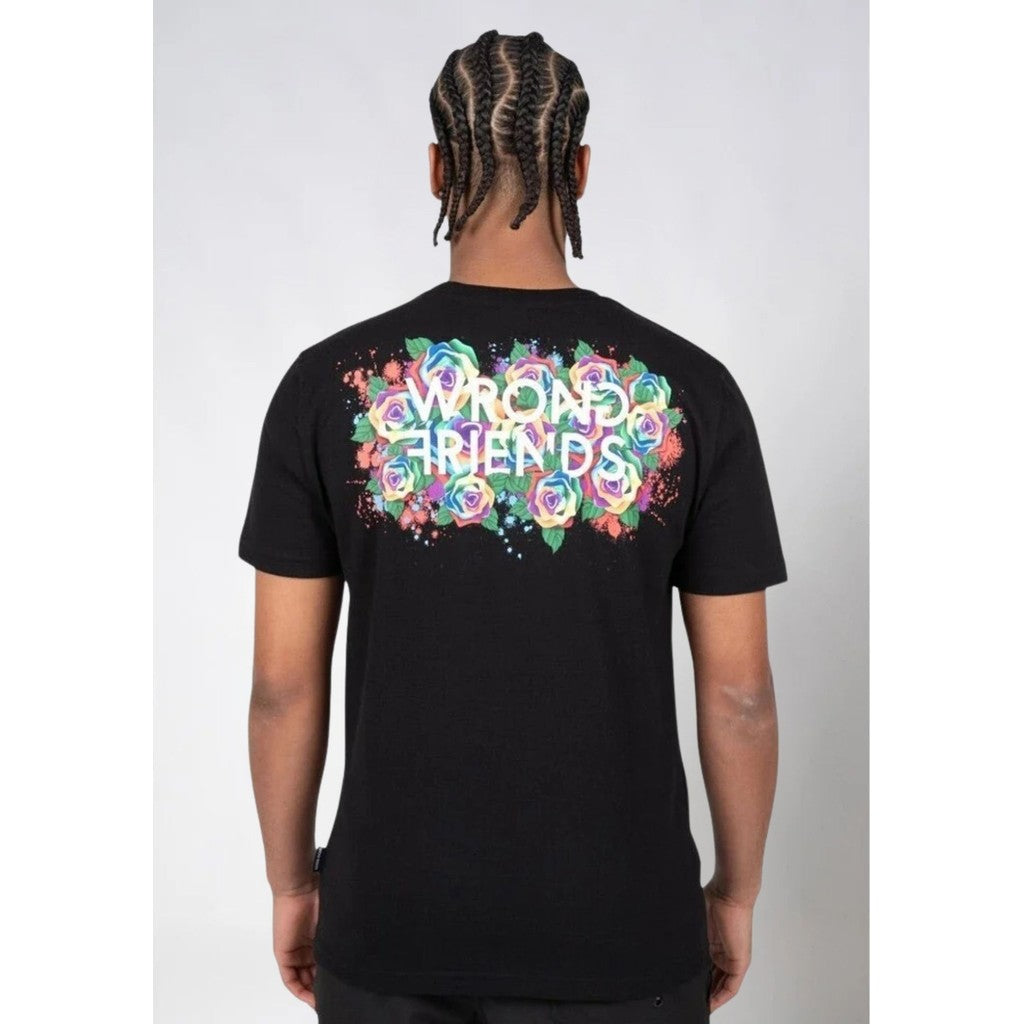 WRONG FRIENDS TAMBA ROSES T-SHIRT T-SHIRTS BLACK