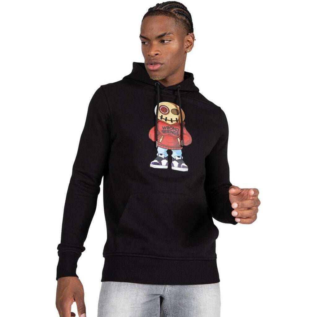 VALENCIA HOODIE - BLACK/RED - WRONG FRIENDS