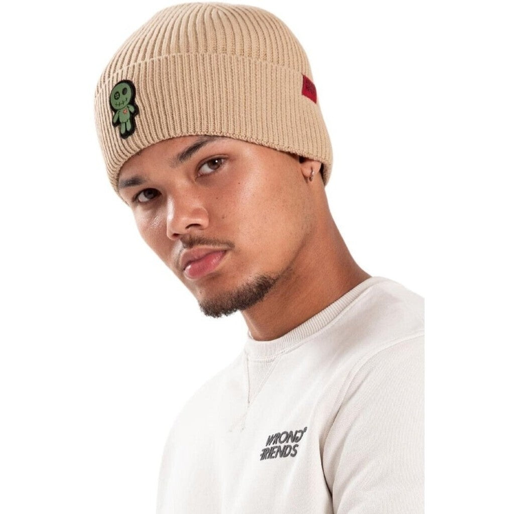 WRONG FRIENDS VOODOO BEANIE CAPS BEIGE