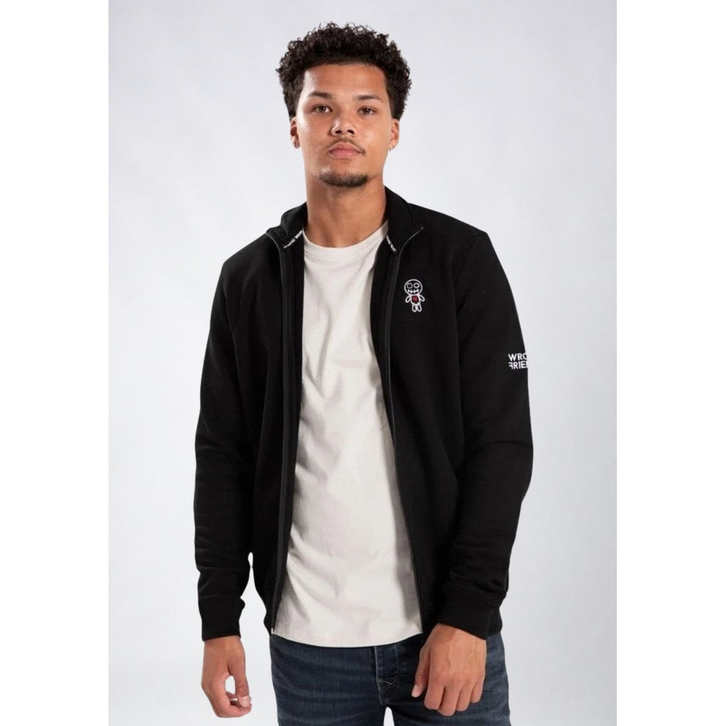 WRONG FRIENDS WELS FULL ZIPPED SWEATER SWEATERS BLACK